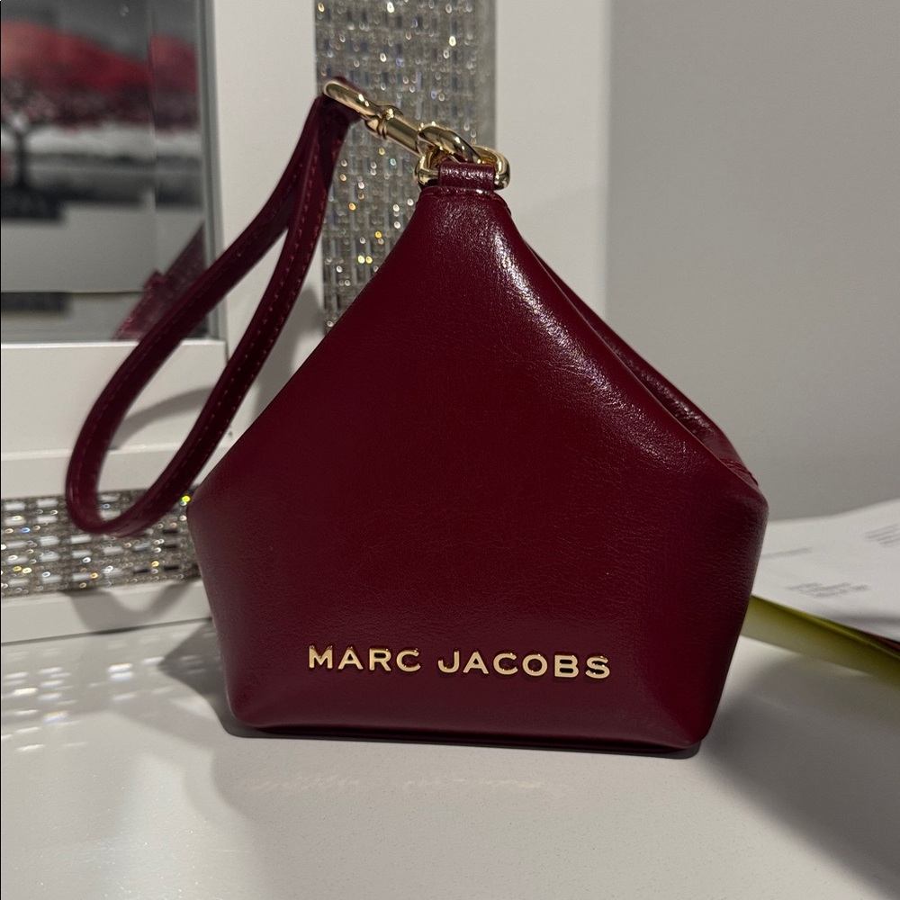 Marc Jacobs Burgundy Leather Wristlet